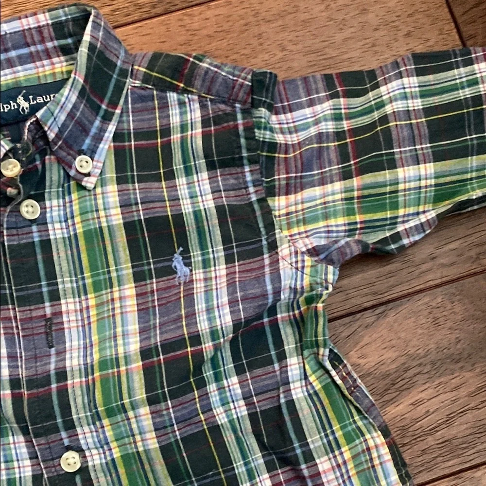 Ralph Lauren Green and Blue Button Down Shirt